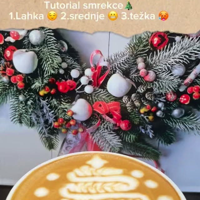 3× X-mas tree 🎄 latte art tutorial:
1️⃣ Lahek 😌
2️⃣ Srednji 😬
3️⃣ Zahteven 🥵

👉 Katero boš poskusil/a? 😍
Podrobni nasveti v komentarjih 🎄⬇️

#latteart #latteteacher #xmaslatte #christmaslatte #coffeetutorial #baristalife #coffeeart #latteartut...