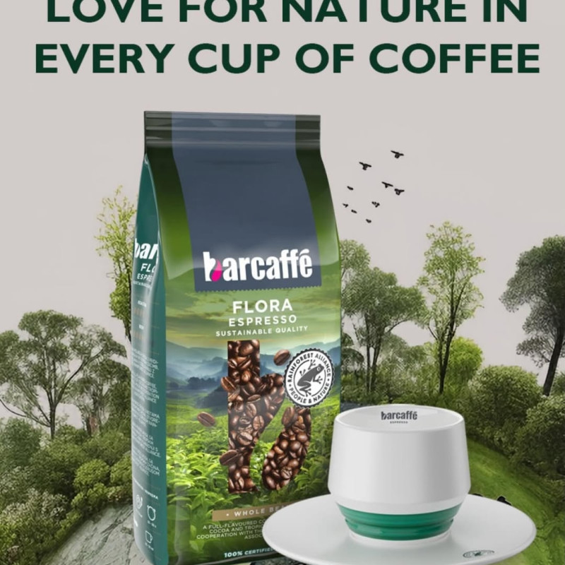 Flora comes from sustainable sources and carries the Rainforest Alliance certification. Thanks to advanced technology and innovative packaging, its full aroma and freshness are preserved—so every sip proves that sustainability and excellence can go h...