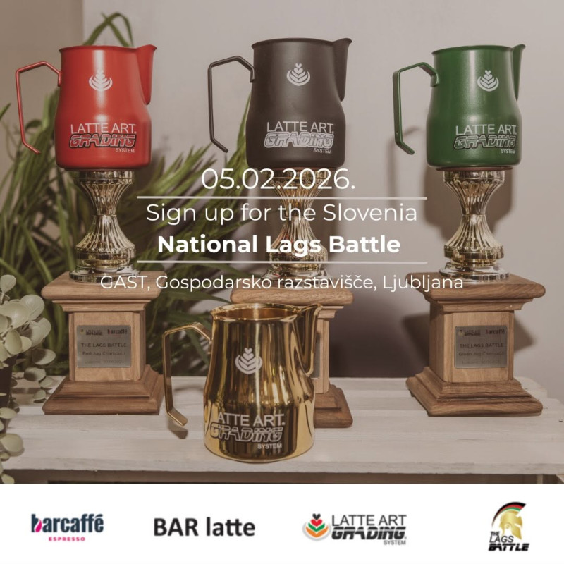 Last call for LAGS BATTLE 2026💥❗
The long-awaited competition is almost here.
Event Date: February 5, 2026

We’ve extended the registration deadline until February 1st – don’t miss out!
Slovenian participants – join here: https://www.barcaffe.si/pr...