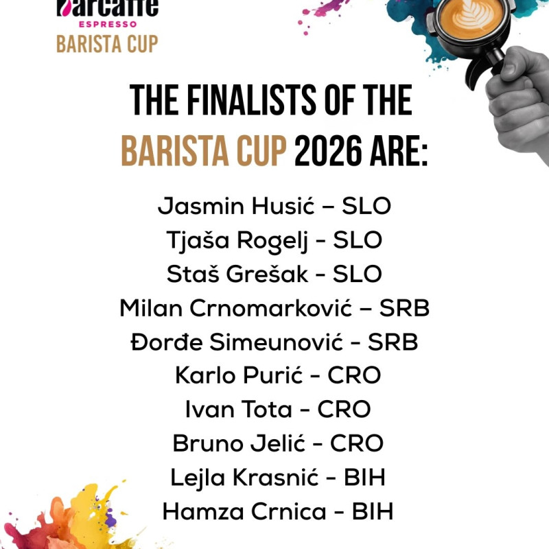 Meet the Barista Cup 2026 finalists!
Congratulations to everyone who took part in this year’s competition.
A special congratulations to our finalists. We’ll see you in Belgrade for the Final!
