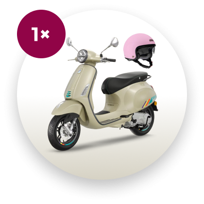 Glavna nagrada: 1x vespa + čelada